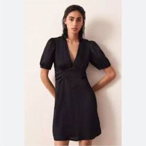 NWOT Ba&sh Black Wina Mini Puff Sleeve Dress Large